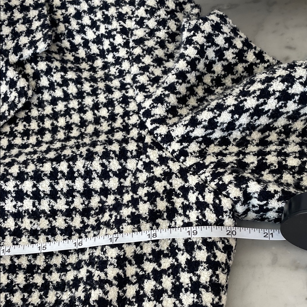 EMMA JAMES Classic Houndstooth Tweed Black and White Blazer 8 - Picture 15 of 16